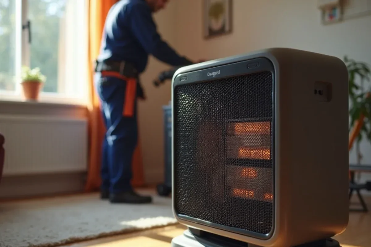 Safe placement of ceramic auxiliary heater during emergency furnace heating outage