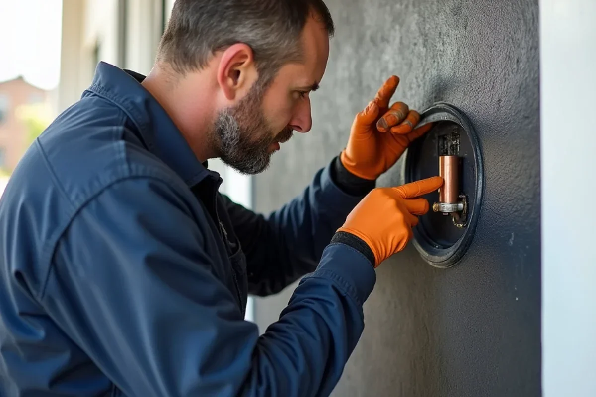 Insulated refrigerant lineset passing through exterior wall thimble with weatherproof silicone seal